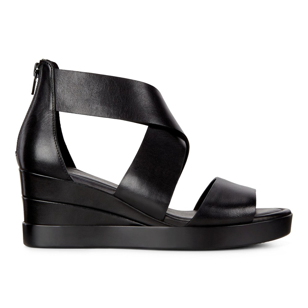 ECCO Womens Sandals Black - Shape Wedge Plateau - YTW-972405